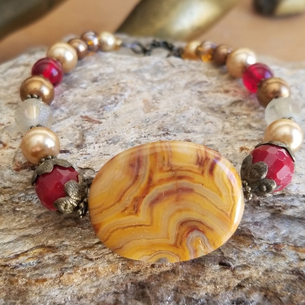 Handmade Natural gemstone and crystal bracelet